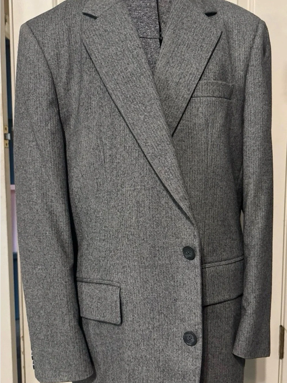 Vintage Gray Single-Breasted Blazer and pants
